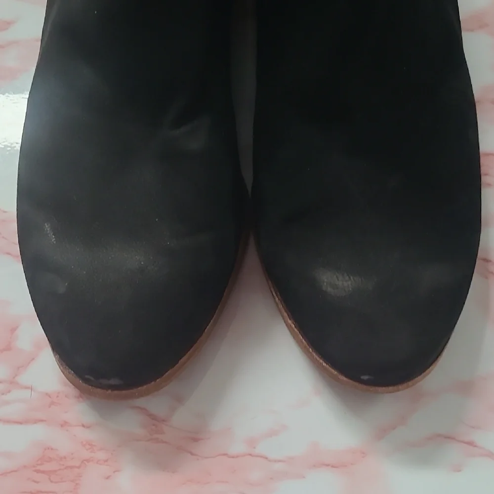 GUC Sam Edelman Packer Black Suede Ankle Boots Double Zipper Sz 7